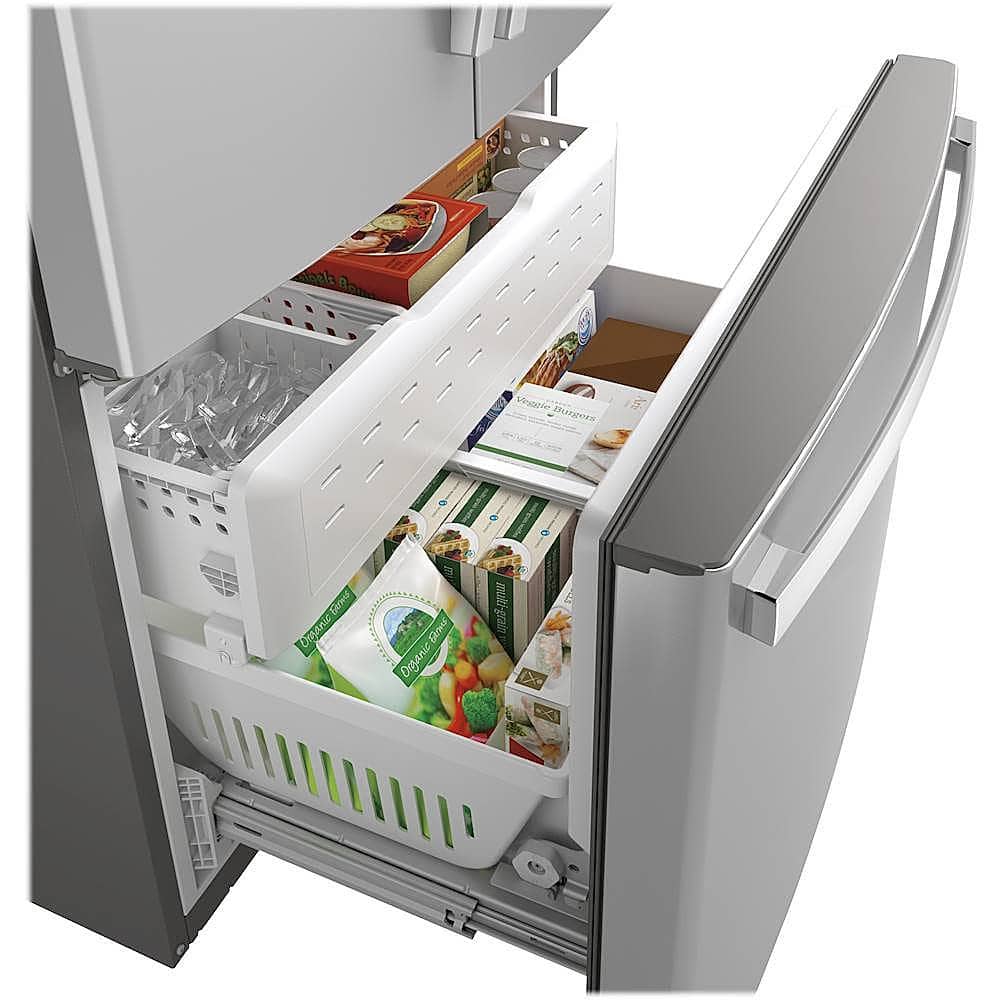 Alt View 11. GE - 28.7 Cu. Ft. French Door Refrigerator with LED Lighting - Fingerprint resistant stainless steel.