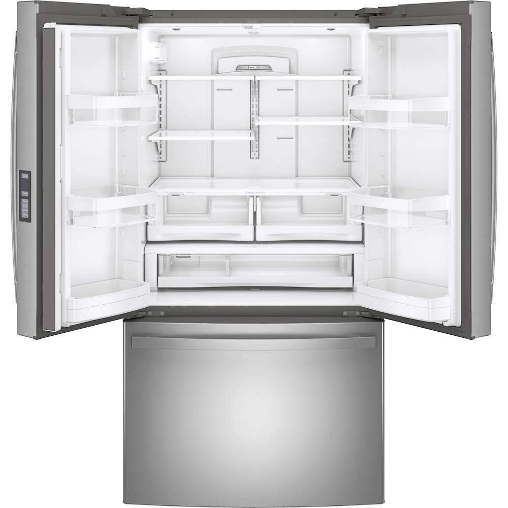 Alt View 2. GE - 28.7 Cu. Ft. French Door Refrigerator with LED Lighting - Fingerprint resistant stainless steel.