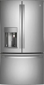 GE Profile - 27.7 Cu. Ft. Smart Fingerprint Resistant French-Door Refrigerator with Keurig Brewing System - Stainless Steel - Front_Standard