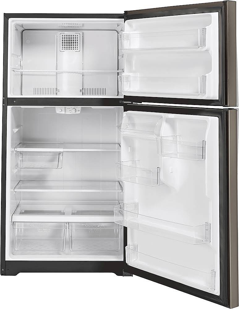 Alt View 2. GE - 21.9 Cu. Ft. Top-Freezer Refrigerator - Slate.