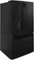 Angle Zoom. GE - 25.6 Cu. Ft. French Door Refrigerator - High Gloss Black.
