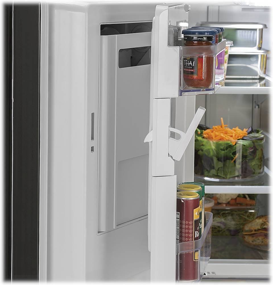 Alt View 13. GE - 25.6 Cu. Ft. French Door Refrigerator - High Gloss Black.