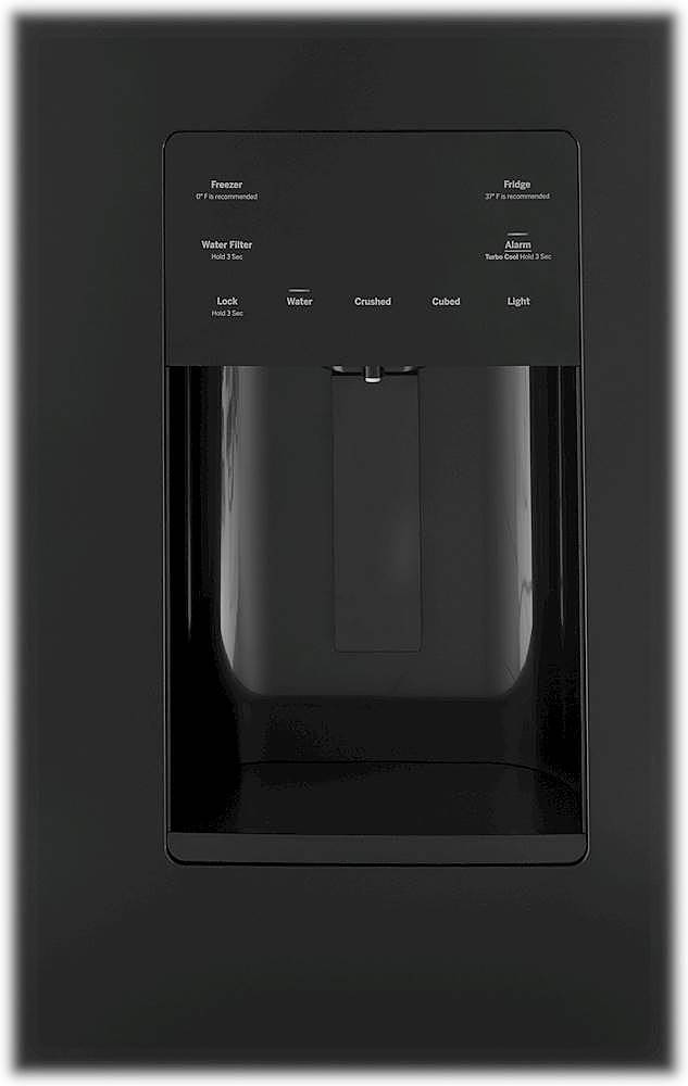 Alt View 4. GE - 25.6 Cu. Ft. French Door Refrigerator - High Gloss Black.