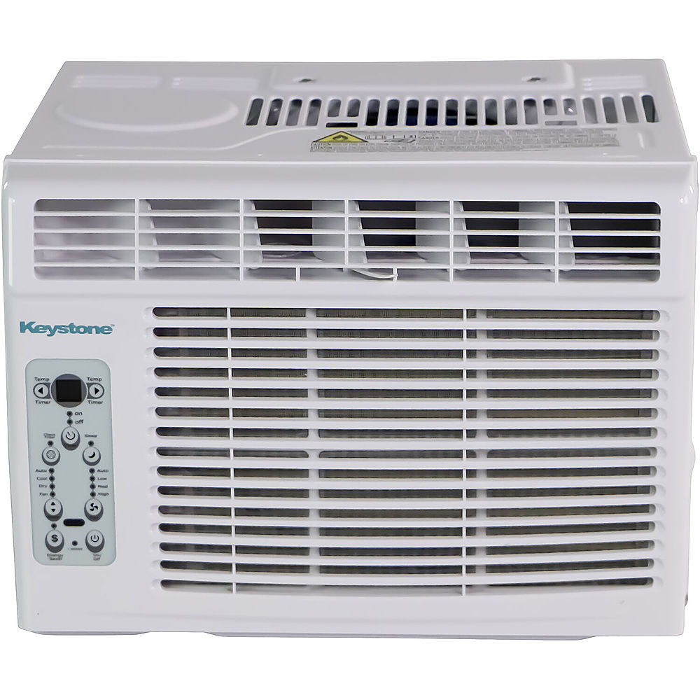 Keystone – 550 Sq. Ft. 12,000 BTU Window-Mounted Air Conditioner with Remote Control – White