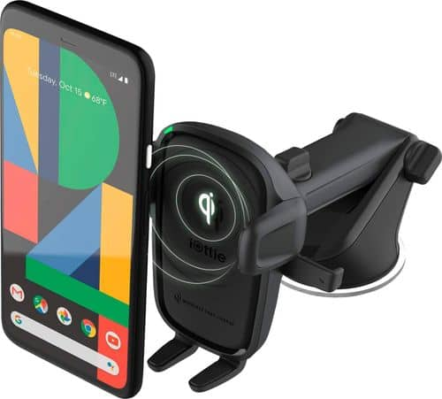 iOttie Easy One Touch Wireless 2 Car & Desk Mount with 10W Qi Wireless Charging Mount - Black