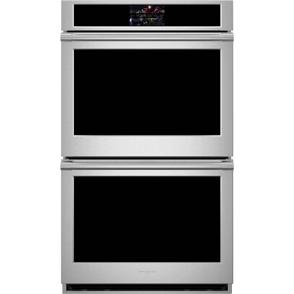 Monogram - Statement Collection 30" Built-In Double Electric Convection Wall Oven with LCD Controls and Precision Cooking - Stainless Steel - Front_Zoom