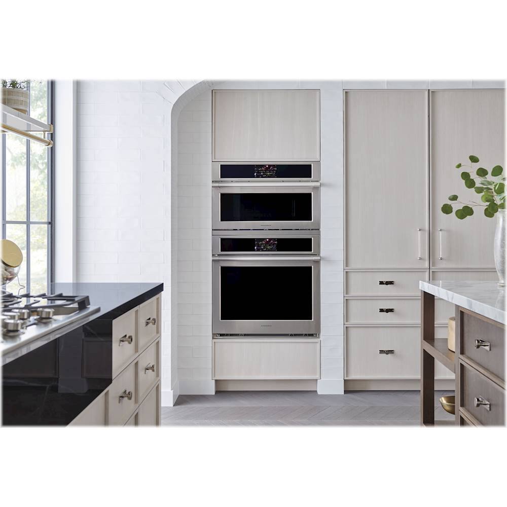 Alt View 15. Monogram - 30" Built-In Single Electric Convection Wall Oven - Stainless Steel.