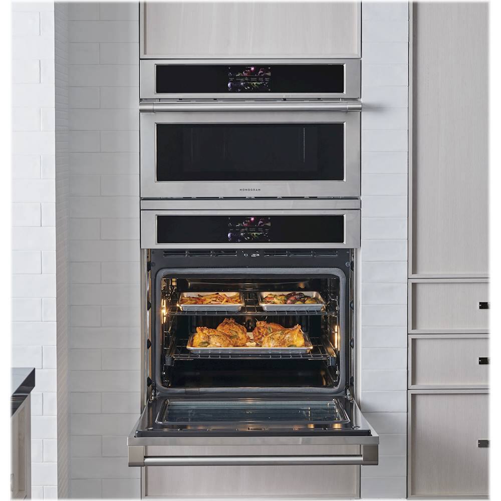 Alt View 17. Monogram - 30" Built-In Single Electric Convection Wall Oven - Stainless Steel.