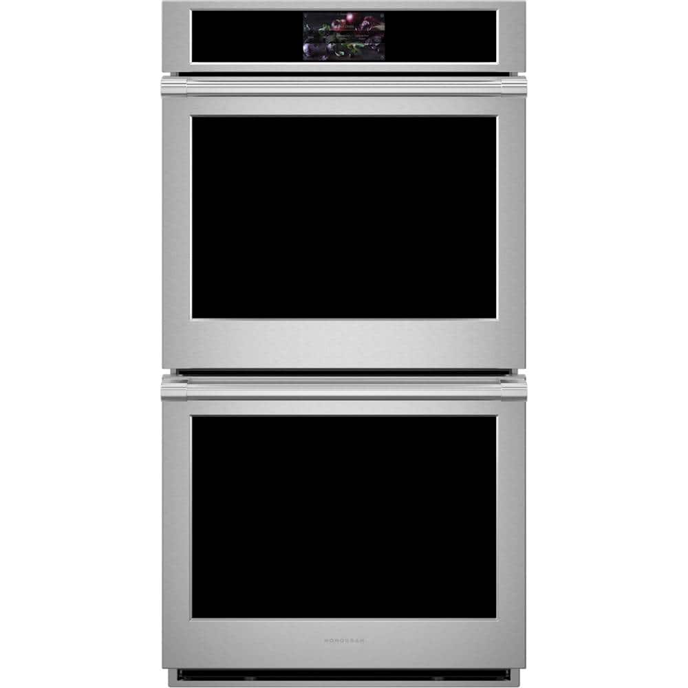 Front. Monogram - Statement Collection 27" Built-In Double Electric Convection Wall Oven - Stainless Steel.
