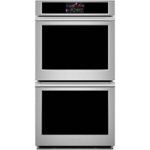 Front. Monogram - Statement Collection 27" Built-In Double Electric Convection Wall Oven - Stainless Steel.