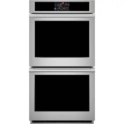 Front. Monogram - Statement Collection 27" Built-In Double Electric Convection Wall Oven - Stainless Steel.