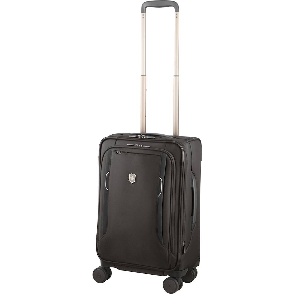 Left View: Victorinox - Werks Traveler 6.0 21.7" Expandable Spinning Suitcase - Black