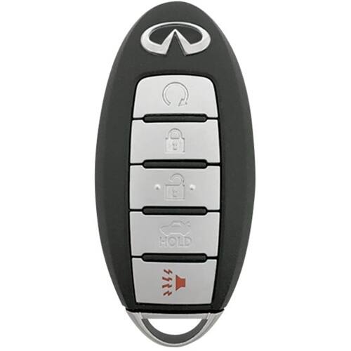 DURAKEY - Replacement Full Function Transponder, Remote and Key for select (2016-2018) Infiniti Q50 and (2016-2019) Infiniti Q60 - Silver/Black