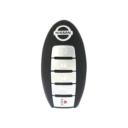 Front. DURAKEY - Replacement Full Function Transponder, Remote and Key for select (2017-2020) Nissan Rogue - Silver/Black.