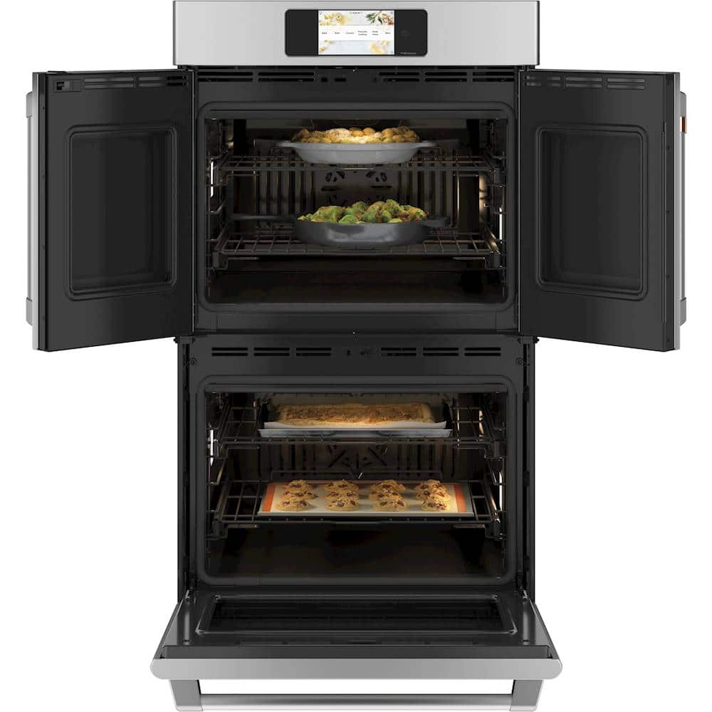 Alt View 12. Café - Professional Series 30" Built-In Double Electric Convection Wall Oven, Customizable - Stainless steel.