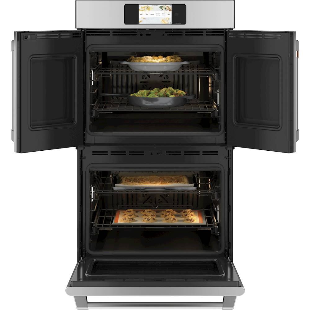 Alt View 12. Café - Professional Series 30" Built-In Double Electric Convection Wall Oven, Customizable - Stainless steel.