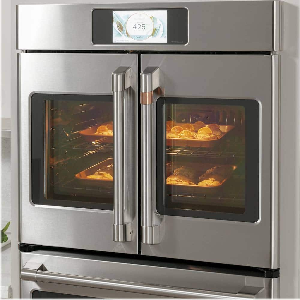 Alt View 21. Café - Professional Series 30" Built-In Double Electric Convection Wall Oven, Customizable - Stainless steel.