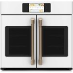 Front Zoom. Café - Professional Series 30" Built-In Single Electric Convection Wall Oven - Matte white.