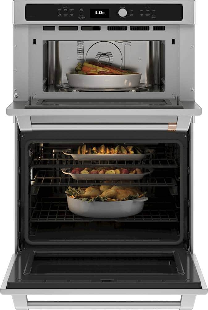 Alt View 12. Café - 30" Built-In Electric Convection Wall Oven with Built-in Microwave and Advantium Technology, Customizable - Stainless Steel.