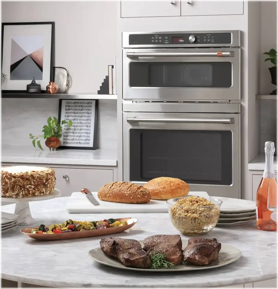 Alt View 14. Café - 30" Built-In Electric Convection Wall Oven with Built-in Microwave and Advantium Technology, Customizable - Stainless Steel.