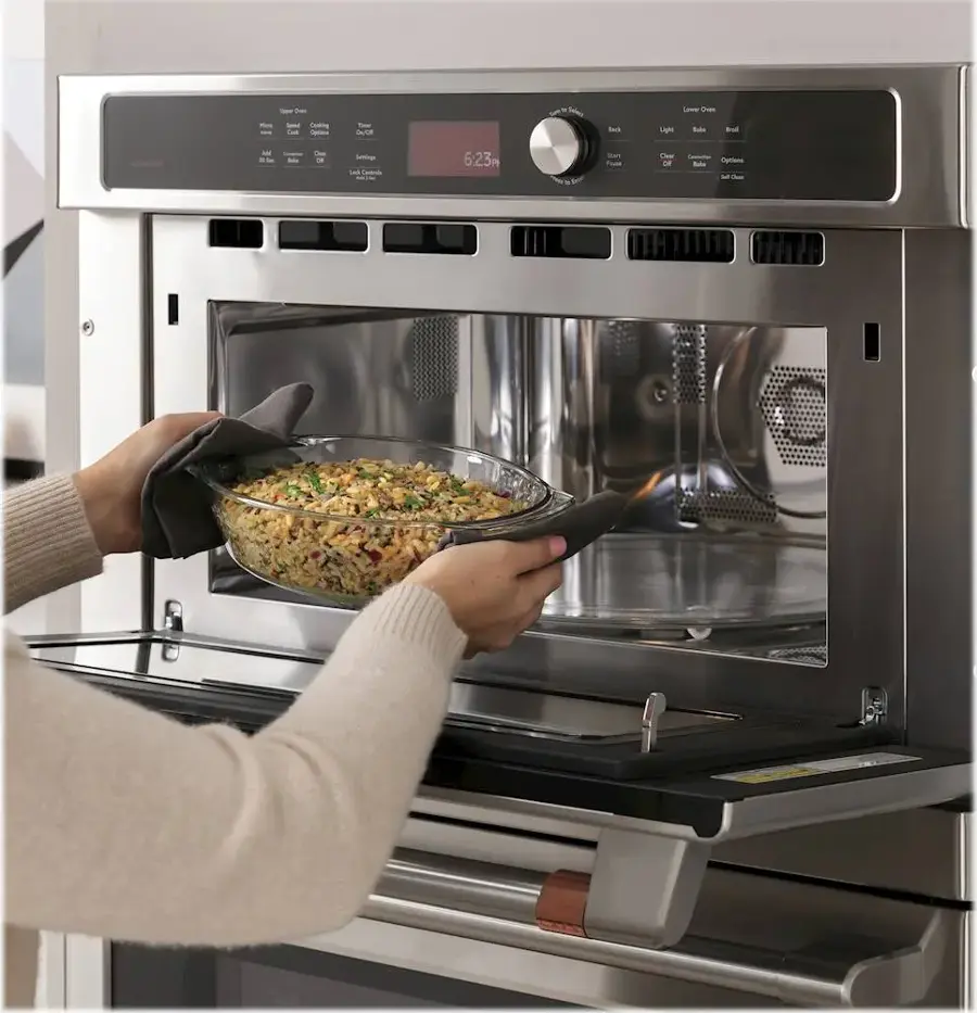 Alt View 16. Café - 30" Built-In Electric Convection Wall Oven with Built-in Microwave and Advantium Technology, Customizable - Stainless Steel.