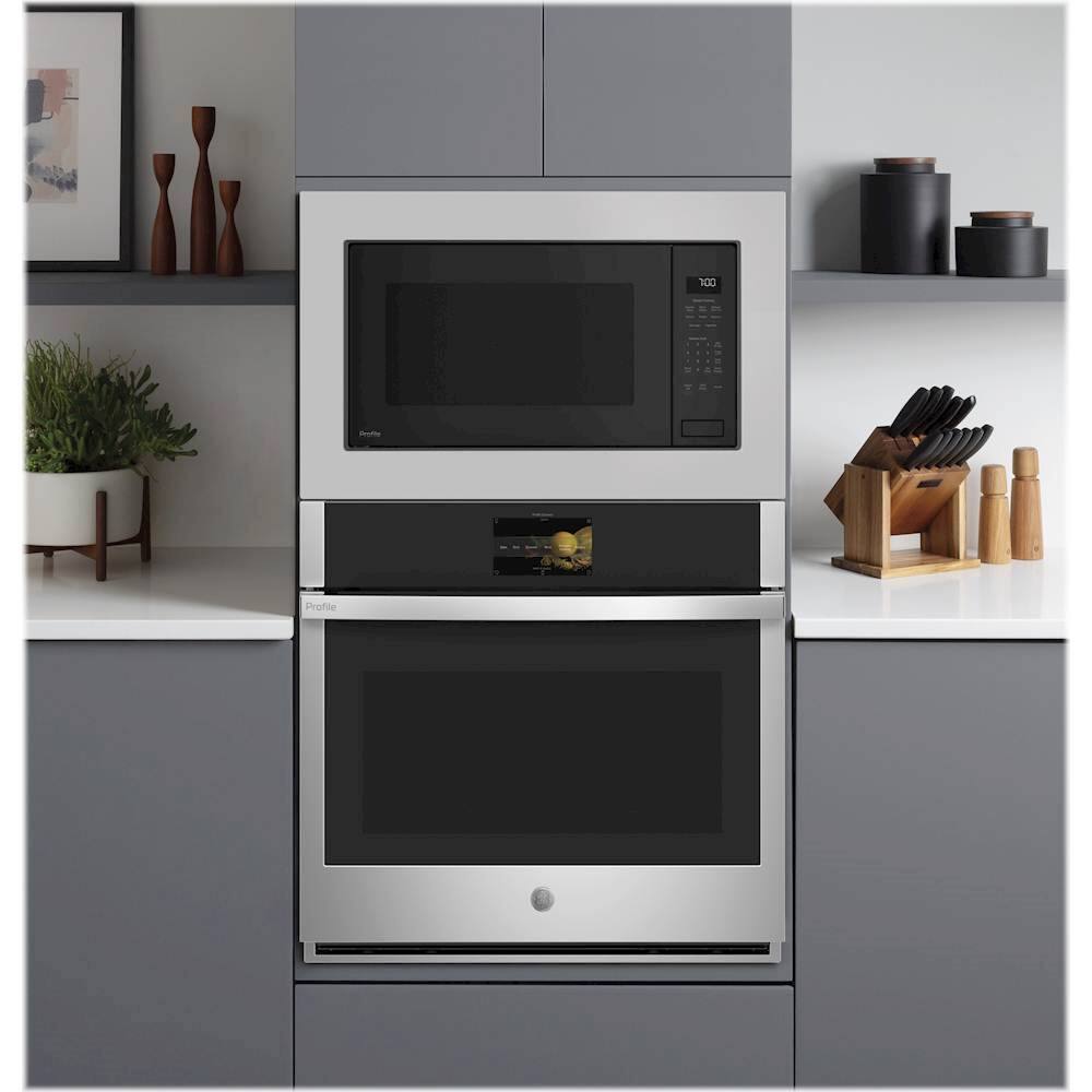 Alt View 21. GE Profile - 30" Smart Built-In Single Electric Convection Wall Oven with Air Fry & In-Oven Camera - Stainless steel.