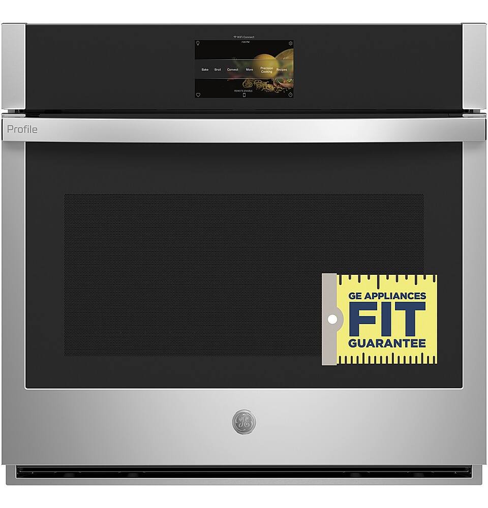 Alt View 23. GE Profile - 30" Smart Built-In Single Electric Convection Wall Oven with Air Fry & In-Oven Camera - Stainless steel.