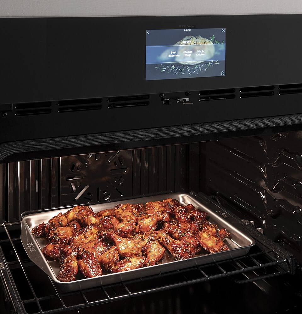 Alt View 31. GE Profile - 30" Smart Built-In Single Electric Convection Wall Oven with Air Fry & In-Oven Camera - Stainless steel.