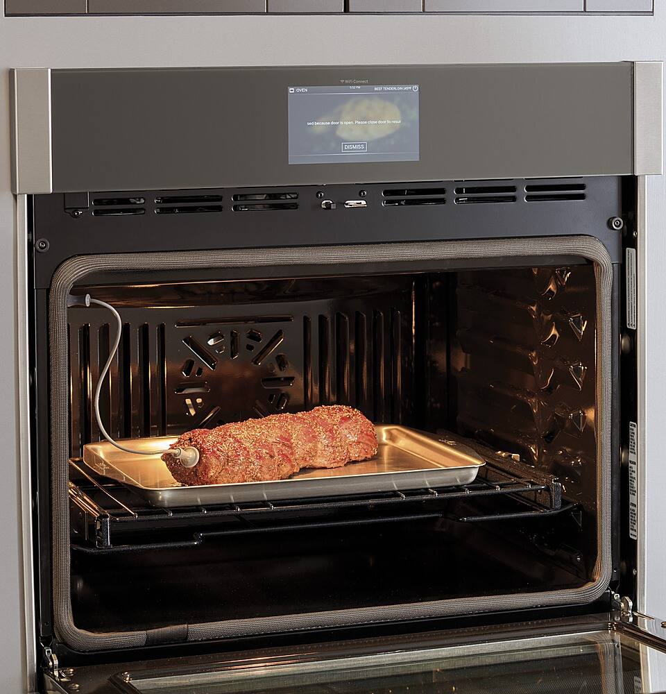 Alt View 33. GE Profile - 30" Smart Built-In Single Electric Convection Wall Oven with Air Fry & In-Oven Camera - Stainless steel.