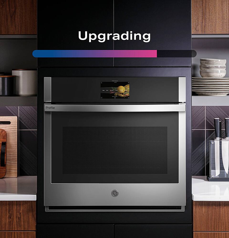 Alt View 34. GE Profile - 30" Smart Built-In Single Electric Convection Wall Oven with Air Fry & In-Oven Camera - Stainless steel.