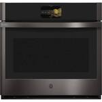 GE - Profile Series 30" Built-In Single Electric Convection Wall Oven - Black stainless steel - Front_Standard