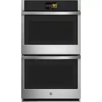 GE Profile - 30" Smart Built-In Double Electric Convection Wall Oven with Air Fry & In-Oven Camera - Stainless Steel - Front_Zoom