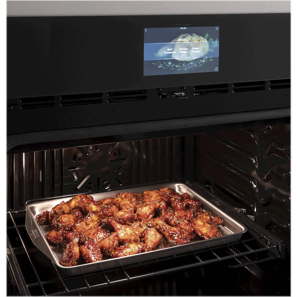 Alt View 18. GE Profile - 30" Smart Built-In Double Electric Convection Wall Oven with Air Fry & In-Oven Camera - Stainless steel.