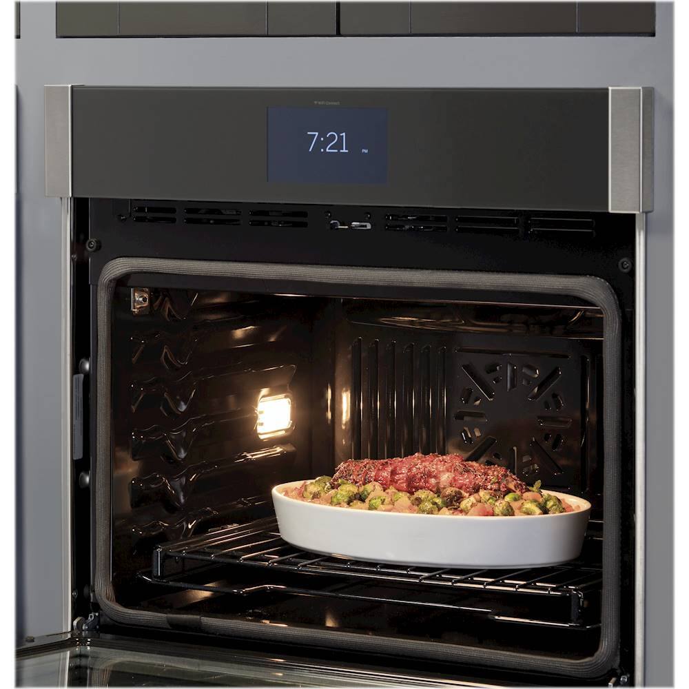 Alt View 20. GE Profile - 30" Smart Built-In Double Electric Convection Wall Oven with Air Fry & In-Oven Camera - Stainless steel.