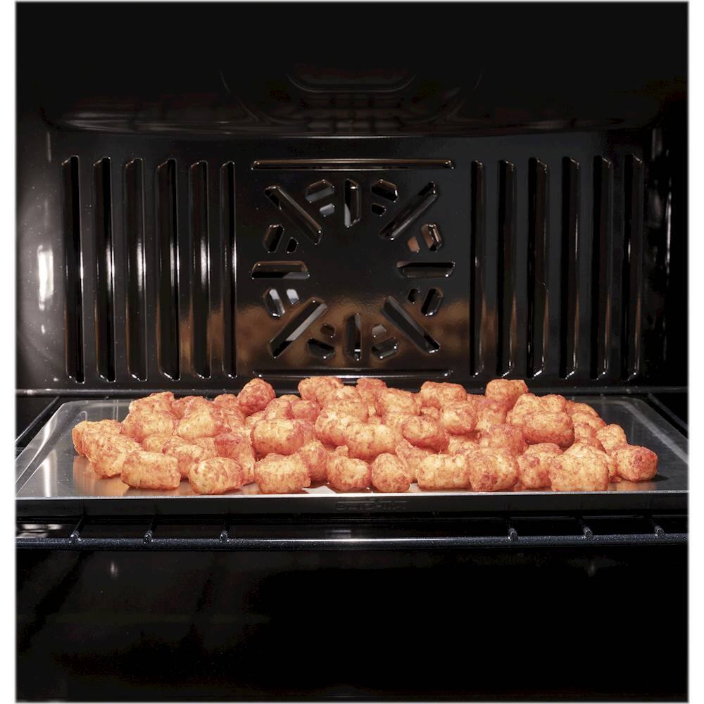 Alt View 23. GE Profile - 30" Smart Built-In Double Electric Convection Wall Oven with Air Fry & In-Oven Camera - Stainless steel.