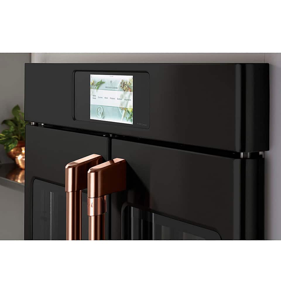 Alt View 21. Café - Professional Series 30" Built-In Double Electric Convection Wall Oven, Customizable - Matte Black.