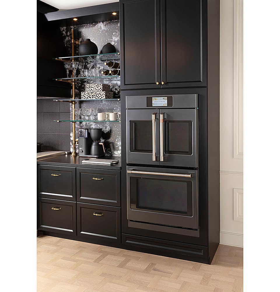 Alt View 27. Café - Professional Series 30" Built-In Double Electric Convection Wall Oven, Customizable - Matte Black.