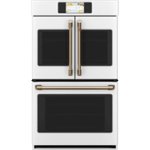 Front. Café - Professional Series 30" Built-In Double Electric Convection Wall Oven, Customizable - Matte White.