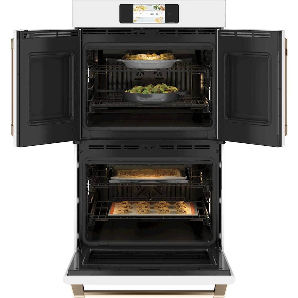 Alt View 12. Café - Professional Series 30" Built-In Double Electric Convection Wall Oven, Customizable - Matte White.