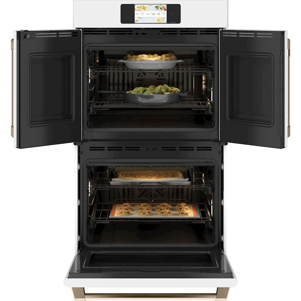 Alt View 12. Café - Professional Series 30" Built-In Double Electric Convection Wall Oven, Customizable - Matte White.