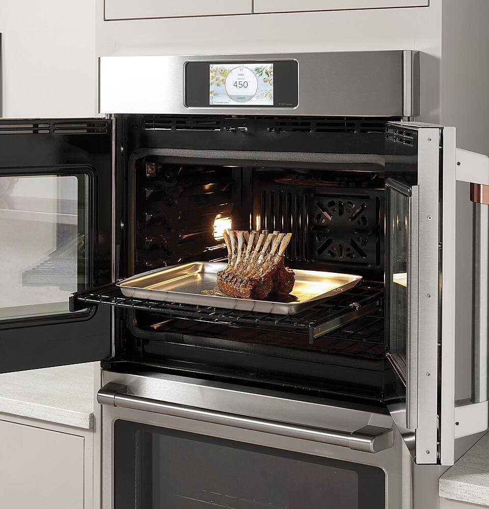 Alt View 22. Café - Professional Series 30" Built-In Double Electric Convection Wall Oven, Customizable - Matte White.
