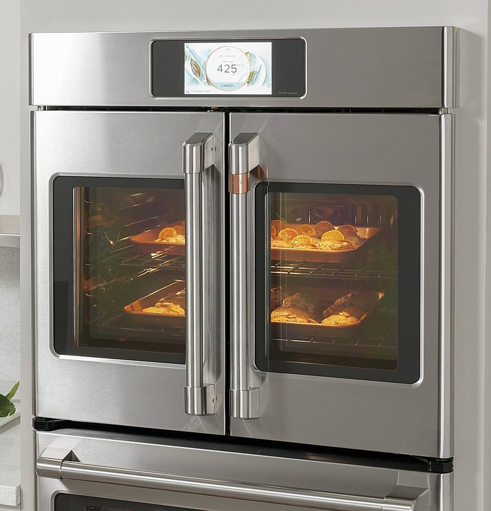 Alt View 23. Café - Professional Series 30" Built-In Double Electric Convection Wall Oven, Customizable - Matte White.