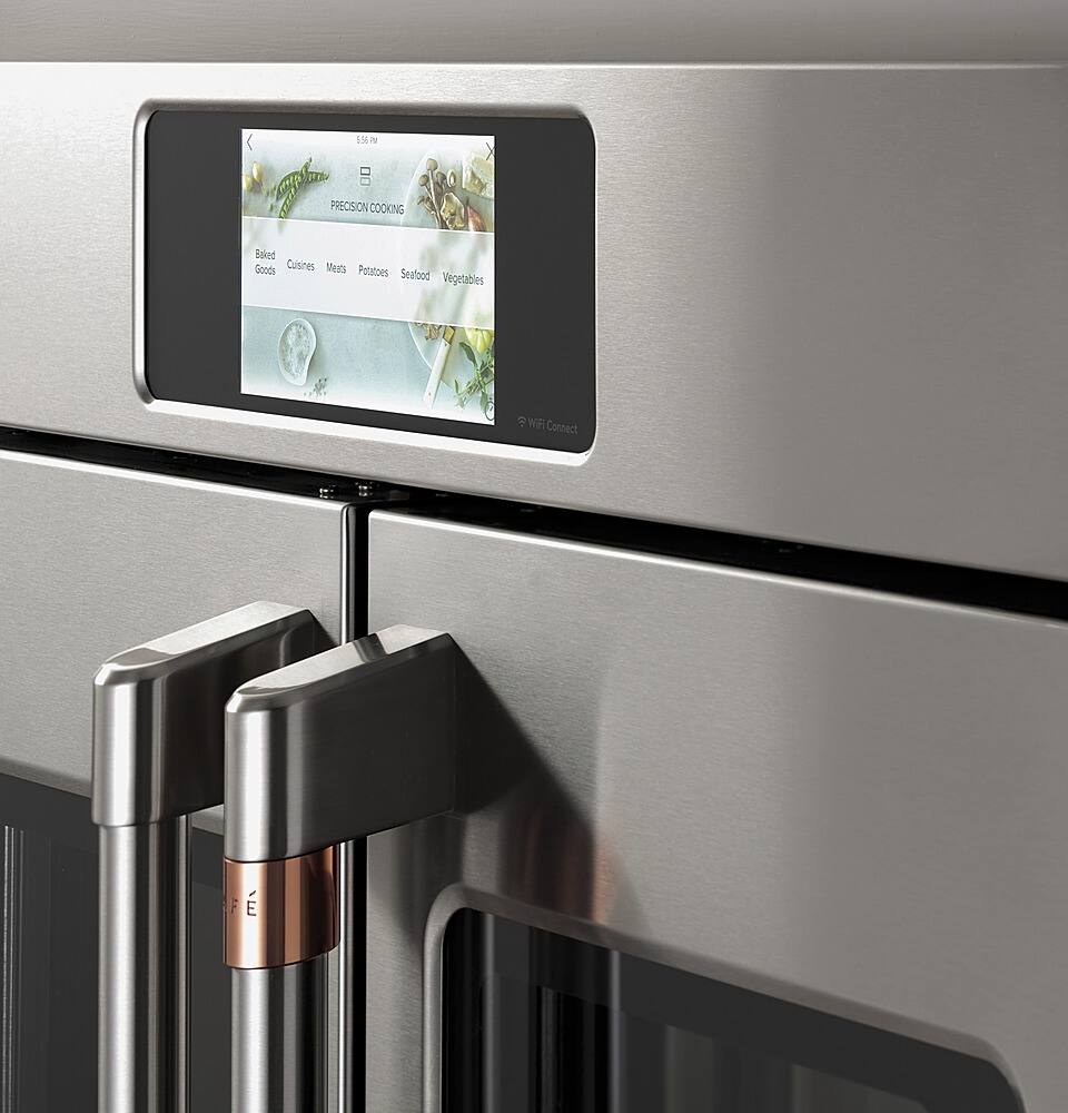 Alt View 24. Café - Professional Series 30" Built-In Double Electric Convection Wall Oven, Customizable - Matte White.