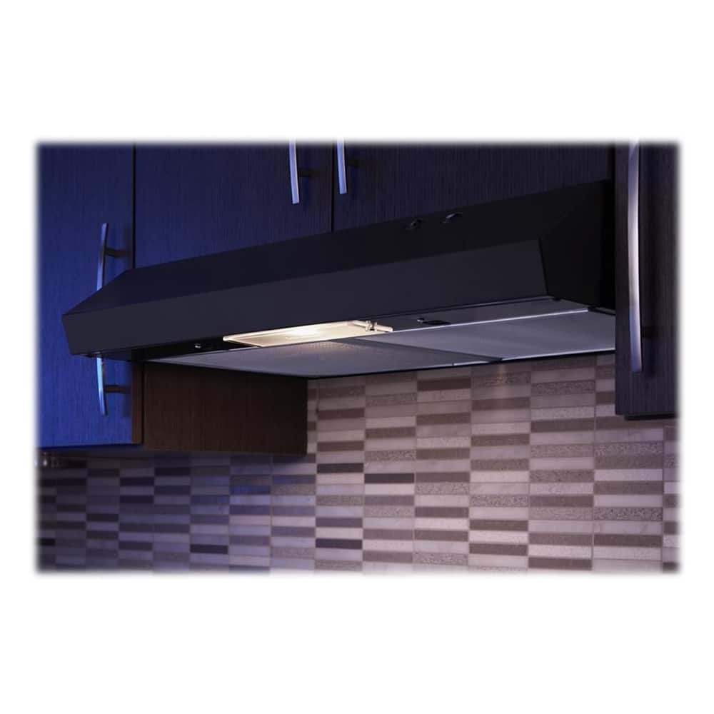 Whirlpool 30 inches Externally Vented Wall Range Hood Black WVU17UC0JB