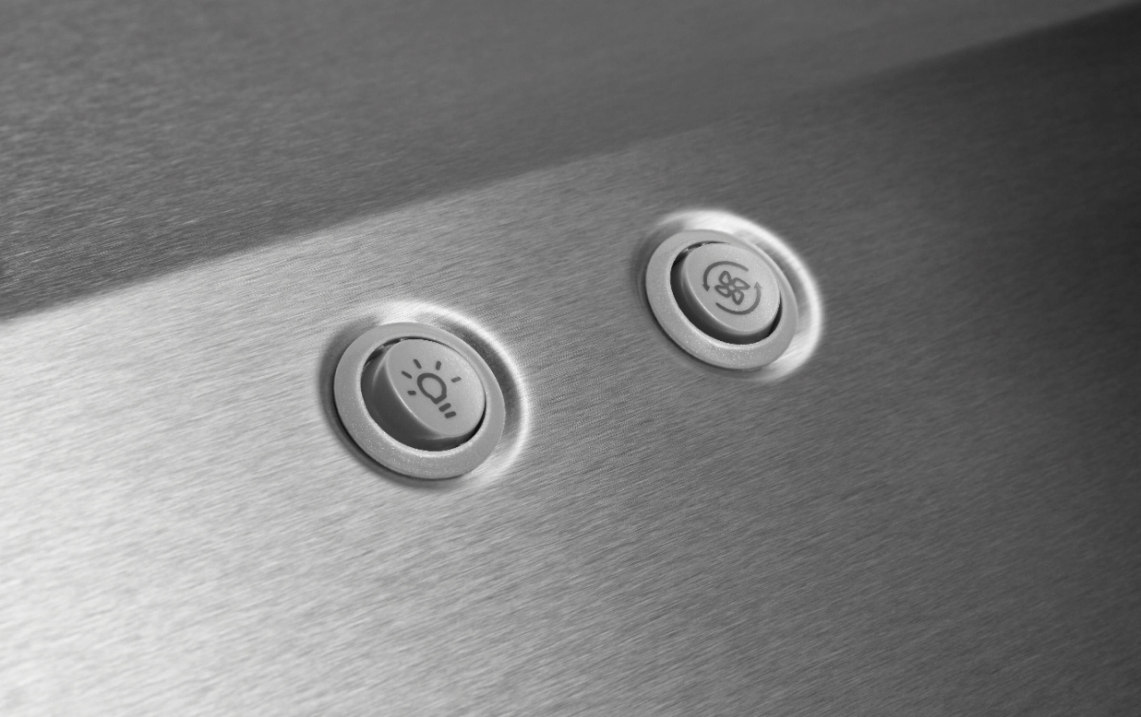 Left. Whirlpool - 30" Externally Vented Range Hood - Stainless steel.