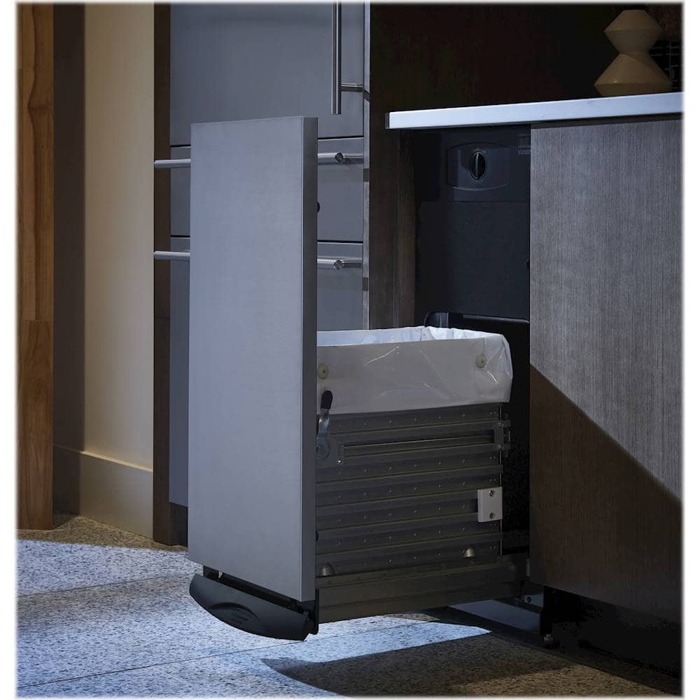 Alt View 12. GE - 1.4 Cu. Ft. Built-In Trash Compactor - Stainless Steel.