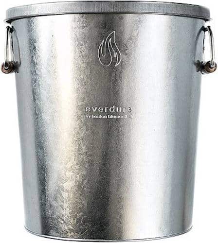 Angle. Everdure by Heston Blumenthal - Hot Coal Bin with Lid - Silver.