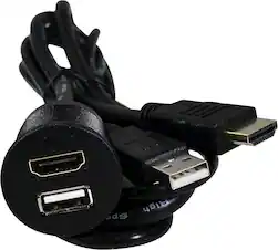 PAC - 3' Dash-Mount USB and HDMI Extension Cable - Black - Front_Zoom