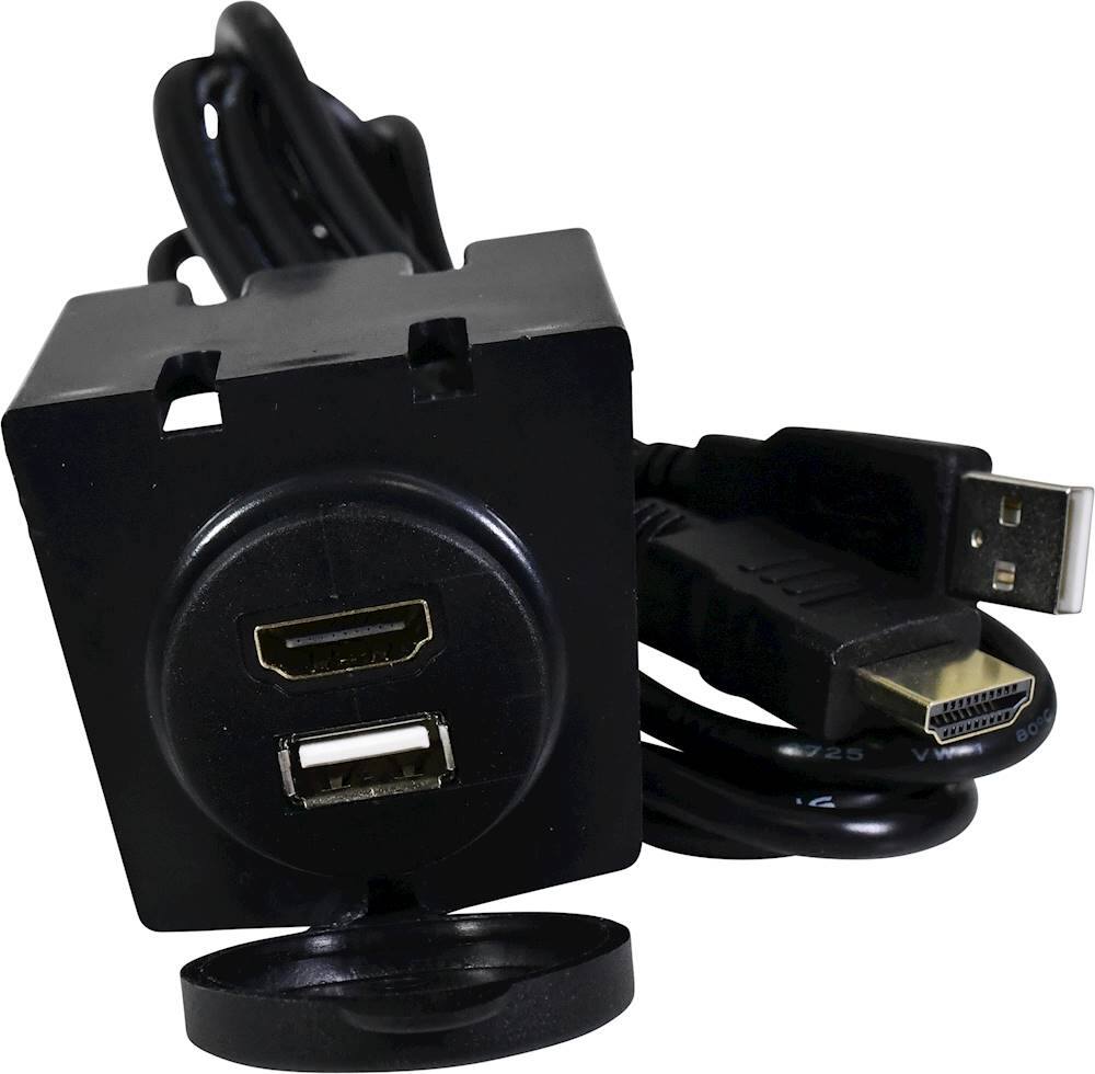 Alt View 12. PAC - 3' Dash-Mount USB and HDMI Extension Cable - Black.