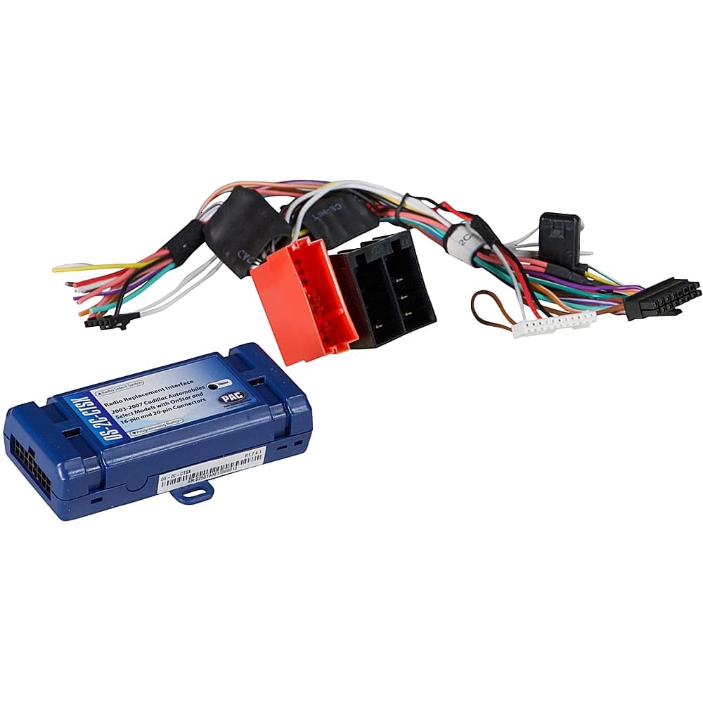 Front. PAC - Radio Replacement Interface with OnStar Retention for Select Cadillac Vehicles - Blue.